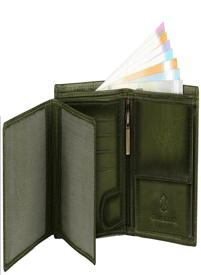 WildHorn RFID Protected Leather Wallet for Men, Green Crunch - Image 5